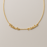 Two Name Necklace with Optional Stone